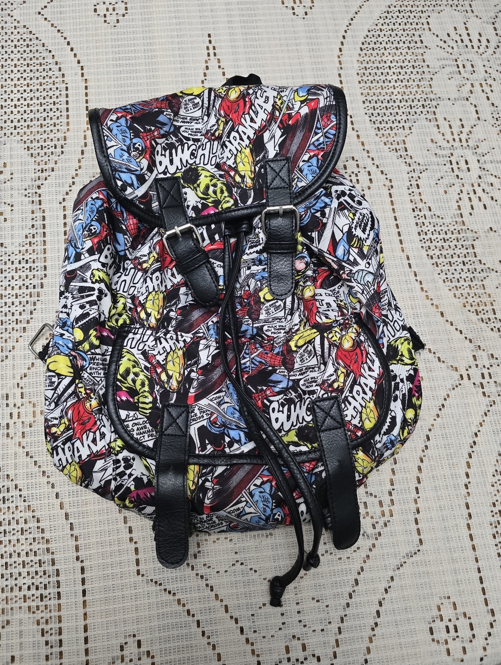 Comic-Print Men’s Backpack - Multicolor